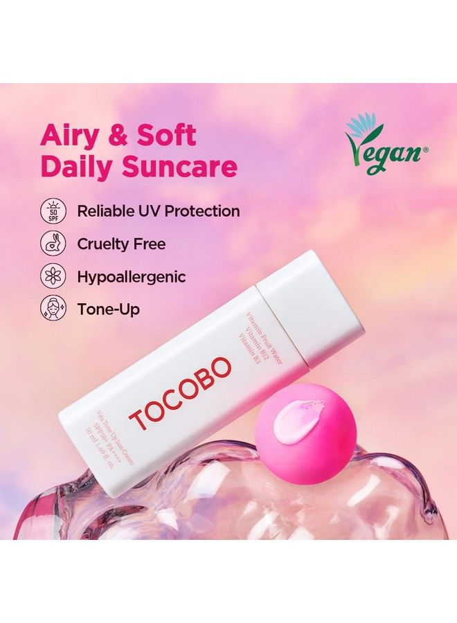 Tocobo كريم الوقاية من أشعة الشمس Vita Tone Up Spf50+ Pa++++ 2.82Oz / 50Ml | واقي شمسي مرطب بالفيتامينات ومكونات طبيعية | واقي شمسي نباتي للوجه - Image 3