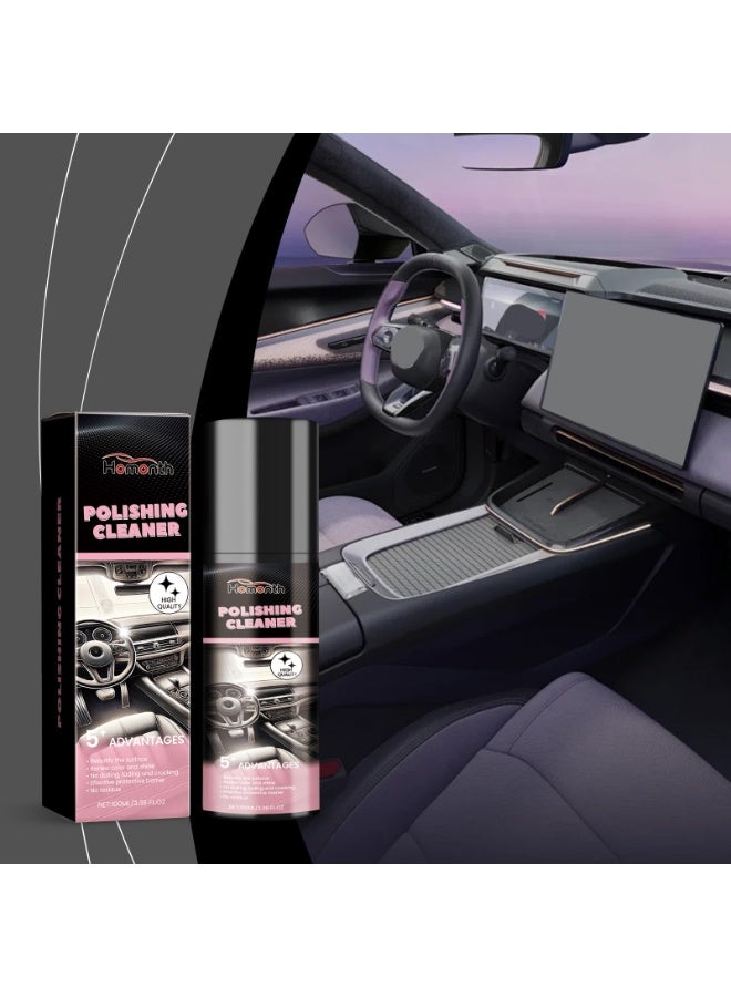 Homonth Car Interior Polishing Cleaner Spray, 100ML Dashboard Restorer Conditioner for Plastic, Leather & Vinyl Auto Surfaces, Restore Shine & Prevent Cracking - Image 5