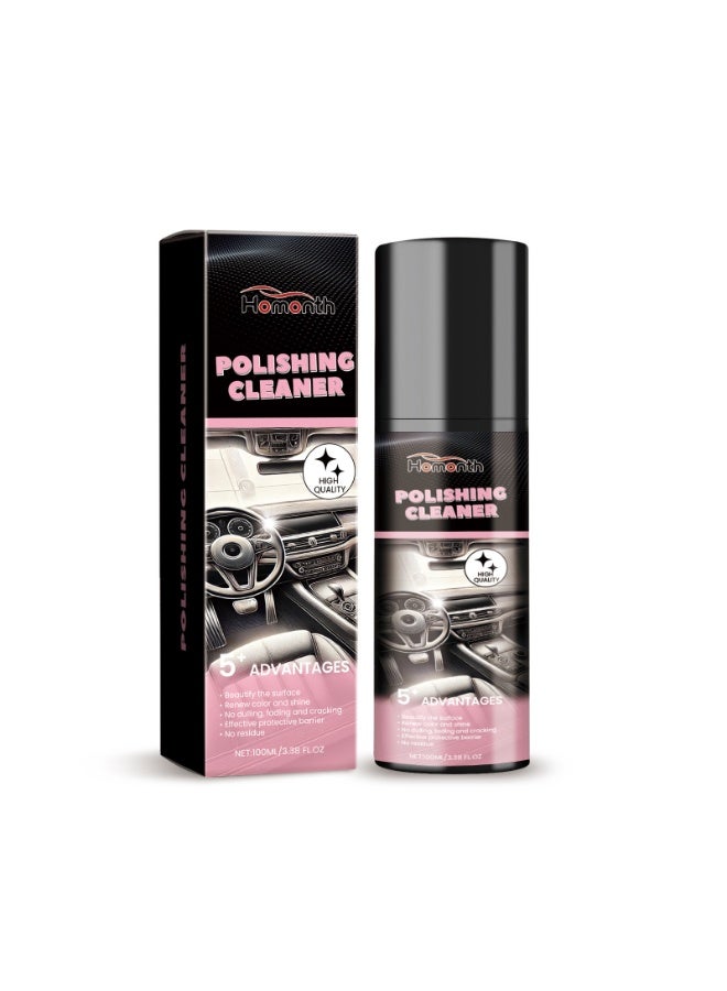 Homonth Car Interior Polishing Cleaner Spray, 100ML Dashboard Restorer Conditioner for Plastic, Leather & Vinyl Auto Surfaces, Restore Shine & Prevent Cracking - Image 1