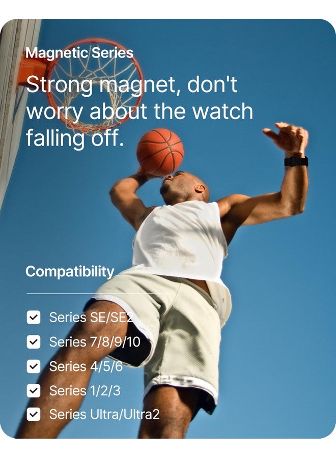 فولموزا سوار فولموسا المغناطيسي الناعم المصنوع من السيليكون متوافق مع حزام ساعة أبل 41 مم 40 مم 38 مم 42 مم (سلسلة 10)، سوار رياضي لساعة iWatch SE2 SE سلسلة 10 9 8 7 6 5 4 3 2 1، أسود/برتقالي [الساعة غير متضمنة] - Image 3