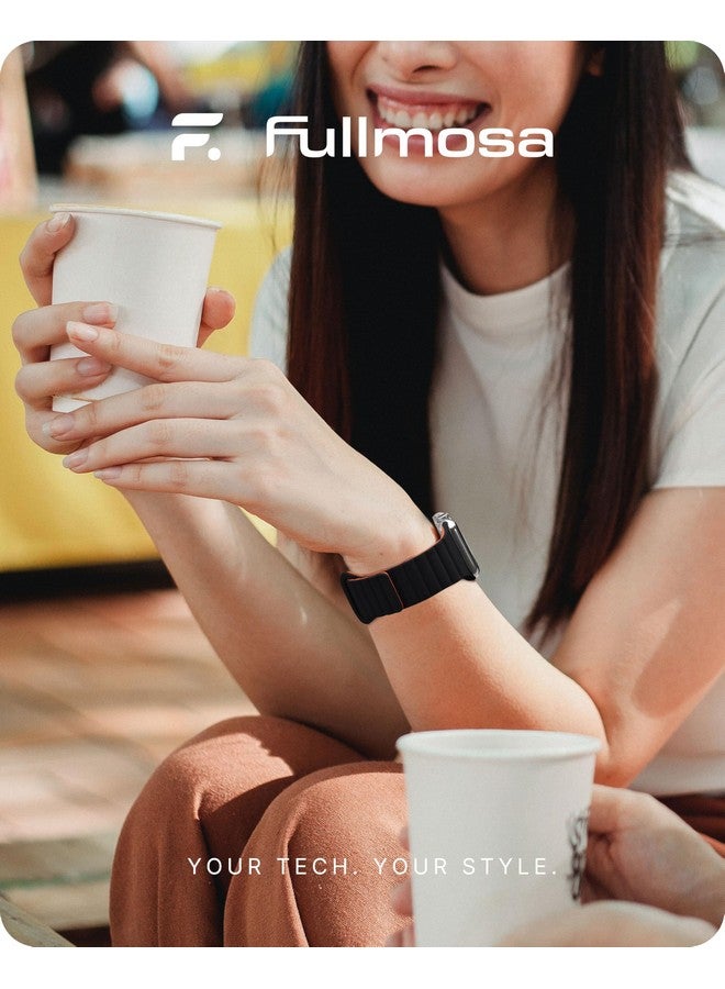 فولموزا سوار فولموسا المغناطيسي الناعم المصنوع من السيليكون متوافق مع حزام ساعة أبل 41 مم 40 مم 38 مم 42 مم (سلسلة 10)، سوار رياضي لساعة iWatch SE2 SE سلسلة 10 9 8 7 6 5 4 3 2 1، أسود/برتقالي [الساعة غير متضمنة] - Image 5