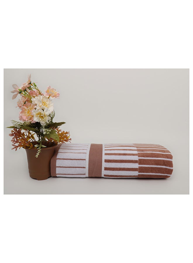 White Rose Towel SPRING COLLECTION S - 450 GSM - 100% Cotton Velour - Bath Sheet 80x160 cm -MultiColour - Modern Stripe Design - Luxury Touch - Extra Absorbent  - Image 1