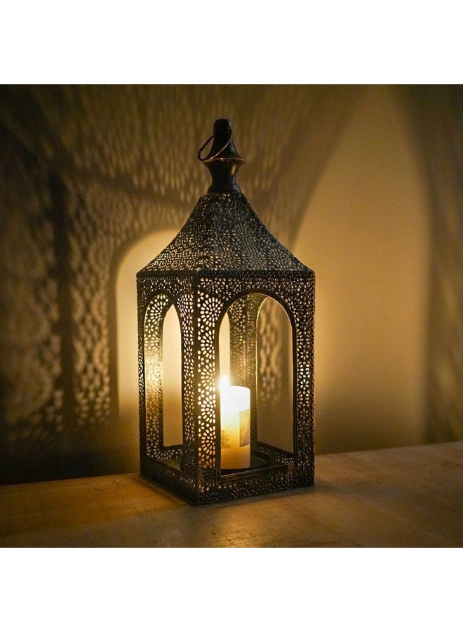 1pc Metal Ramadan Lantern with Arabic Design Islamic Home Decor Candle Holder for Living Room Dining Room Eid Mubarak Ramadan Kareem Table Decoration - Image 5