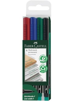 Multimark Permanent Marker In Wallet 4 Pieces Multicolour