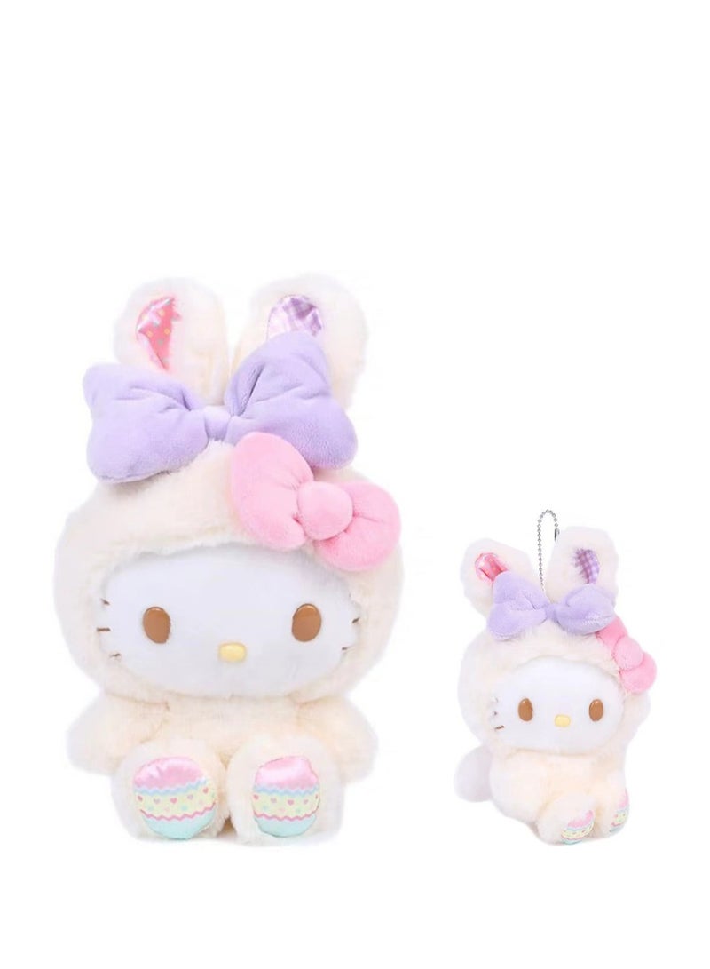 Two-piece doll + pendant (KT Cat)rabbit ears and wings series plush toy bag pendant gift ornaments  - Image 1
