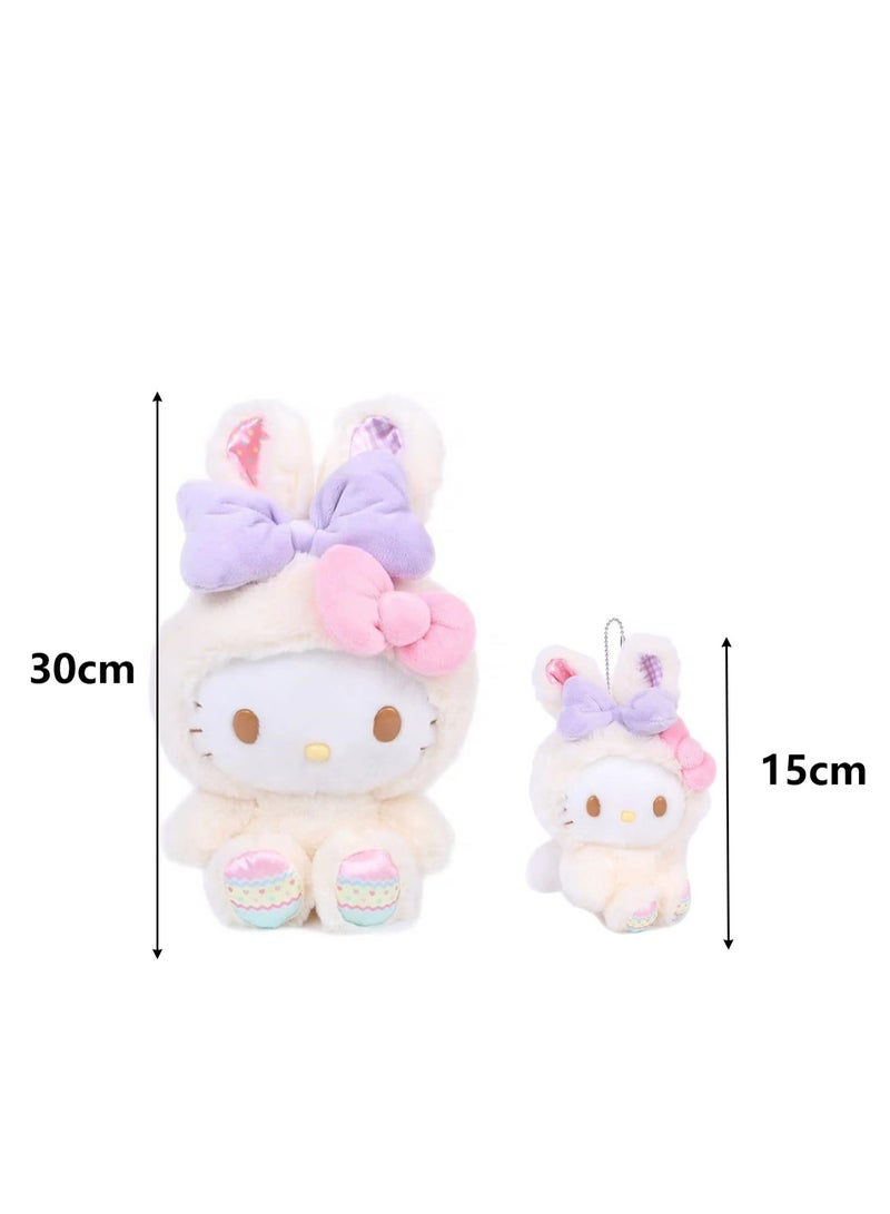 Two-piece doll + pendant (KT Cat)rabbit ears and wings series plush toy bag pendant gift ornaments  - Image 2