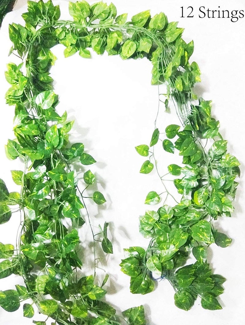 VRCT Natural Look Green Artificial Money Plant Creeper/Vine for Artificial Gardening and Home Decor (Pack of 12 Strings)(7 FEET Each) - Image 2