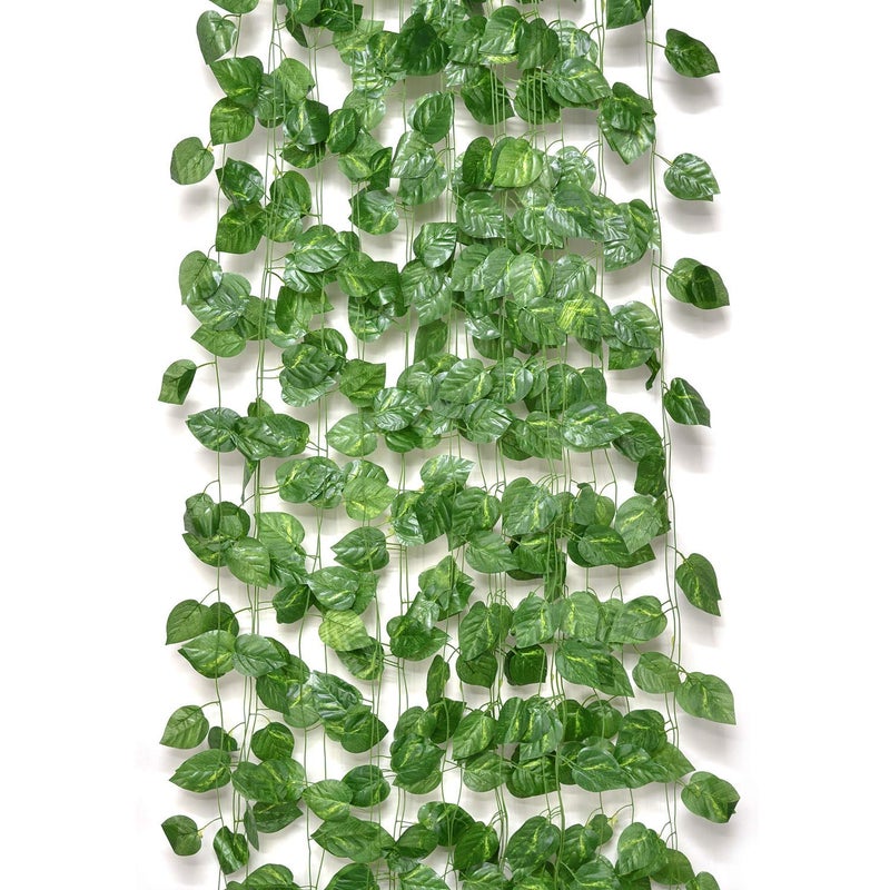 VRCT Natural Look Green Artificial Money Plant Creeper/Vine for Artificial Gardening and Home Decor (Pack of 12 Strings)(7 FEET Each) - Image 5