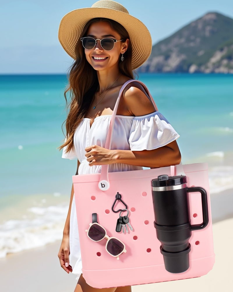 LETGO Cup Holder for Bogg Bag â€“ Compatible with Stanley 30oz/40oz Tumblers, Bogg Bag Accessories Insert Hook Carabiner Keychain Holder Charms (New Black) - Image 5
