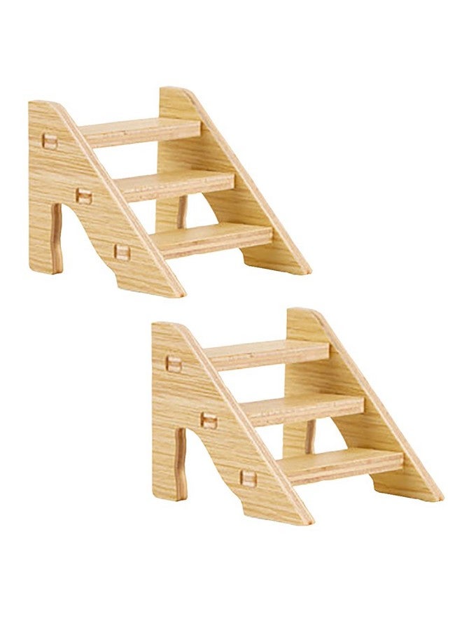 2pcs Wood Hamster Toy Stair Chew Hamster Climbing Ladder Bridge Guinea Pig Platform Ramp Gerbil Rat Small Animal Accessories - Image 1