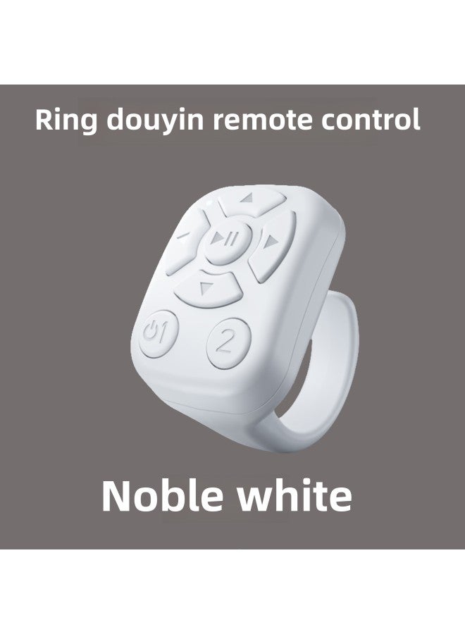 Smart Remote Control Shake Voice Short Video Bluetooth Praise Ring Remote Control Lazy People Photograph Selfie Book Page Turning-Color:White - Image 1