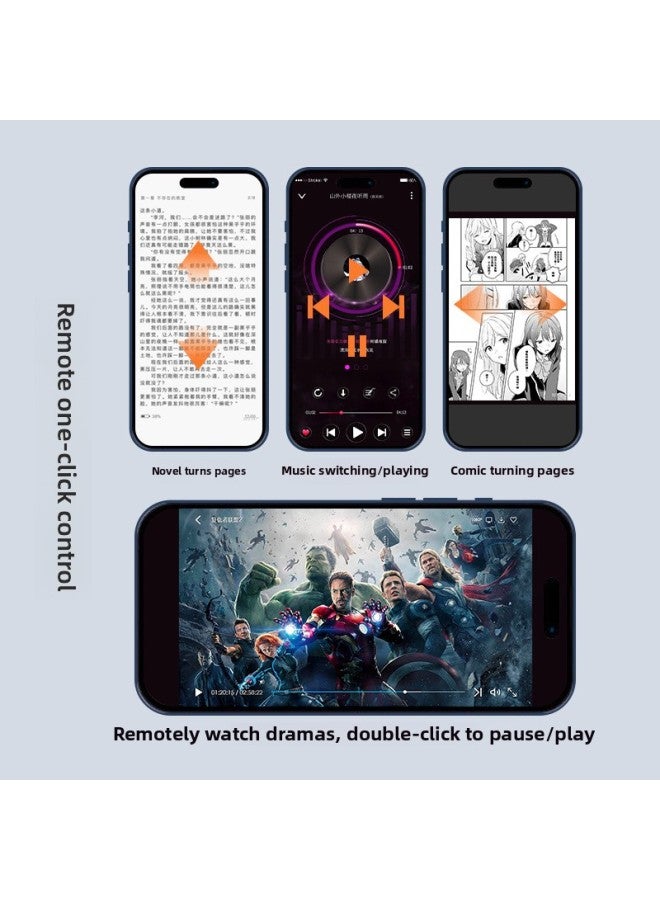 Smart Remote Control Shake Voice Short Video Bluetooth Praise Ring Remote Control Lazy People Photograph Selfie Book Page Turning-Color:White - Image 3
