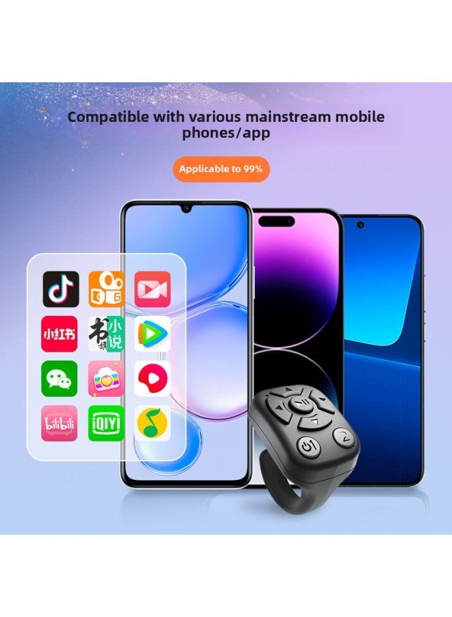 Smart Remote Control Shake Voice Short Video Bluetooth Praise Ring Remote Control Lazy People Photograph Selfie Book Page Turning-Color:White - Image 5