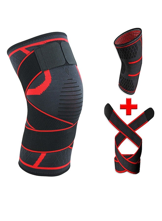 Generic Knee Pads With Adjustable Straps, Professional Men's And Women's knee Compression Sleeves, Non-Slip knee Pads For Joint Protection, Sports, Running, Basketball, Arthritis Relief (Large Red Size)  - Image 1