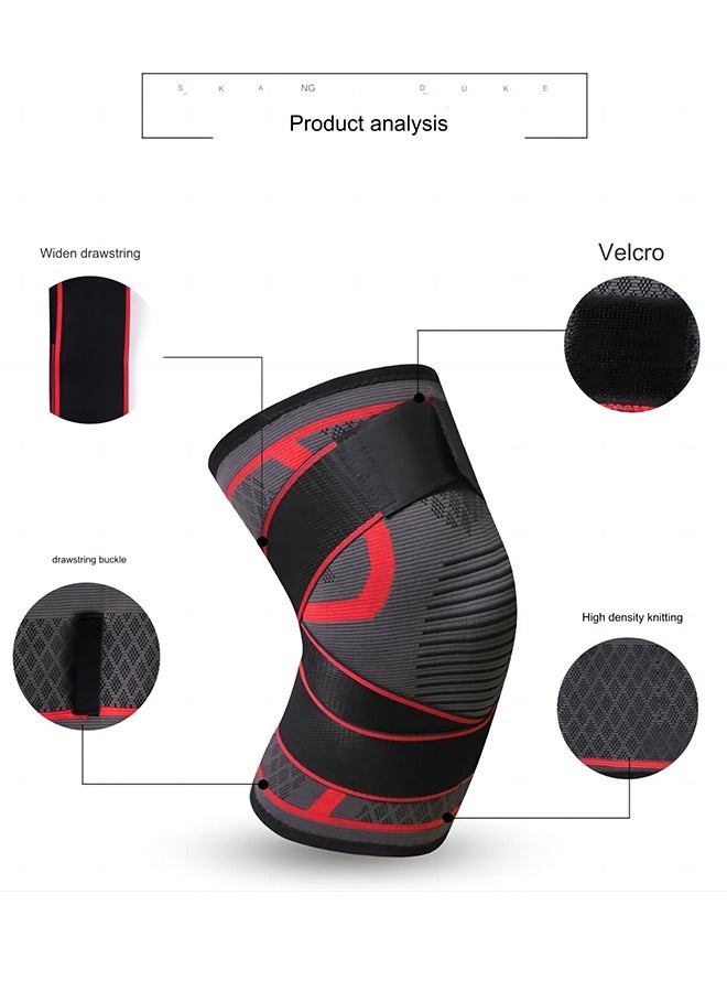 Generic Knee Pads With Adjustable Straps, Professional Men's And Women's knee Compression Sleeves, Non-Slip knee Pads For Joint Protection, Sports, Running, Basketball, Arthritis Relief (Large Red Size)  - Image 5