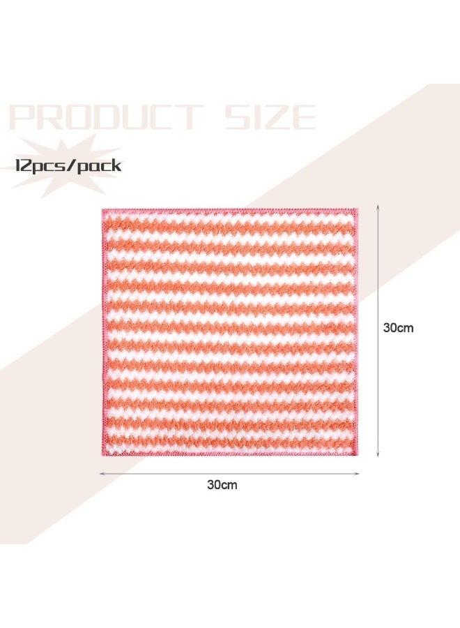 CLENEA 12 Pack Kitchen Towels and Dishcloths Set (12 x 12 Inches), Super Soft and Absorbent Coral Velvet Dish Towels, Nonstick Oil Fast Drying Microfiber Cleaning Cloth, No Lint Household Dishcloths - Image 2