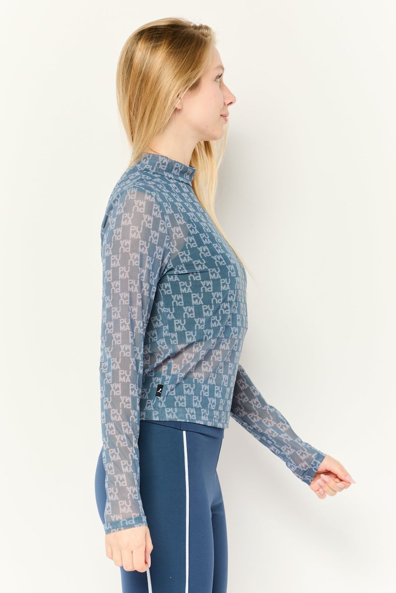 PUMA Women Sportswear Fit Long Sleeve Outdoor Tops, Blue - Image 3