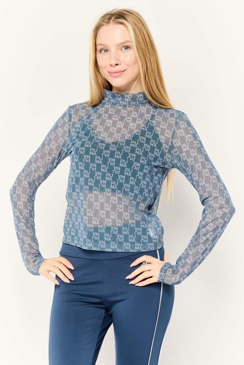 PUMA Women Sportswear Fit Long Sleeve Outdoor Tops, Blue - Image 1