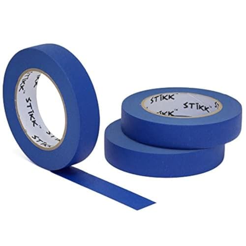 STIKK Painters Tape - 3pk Blue Painter Tape - 1 inch x 60 Yards - Paint Tape for Painting, Edges, Trim, Ceilings - Masking Tape for DIY Paint Projects - Residue-Free Painting Tape - Image 1