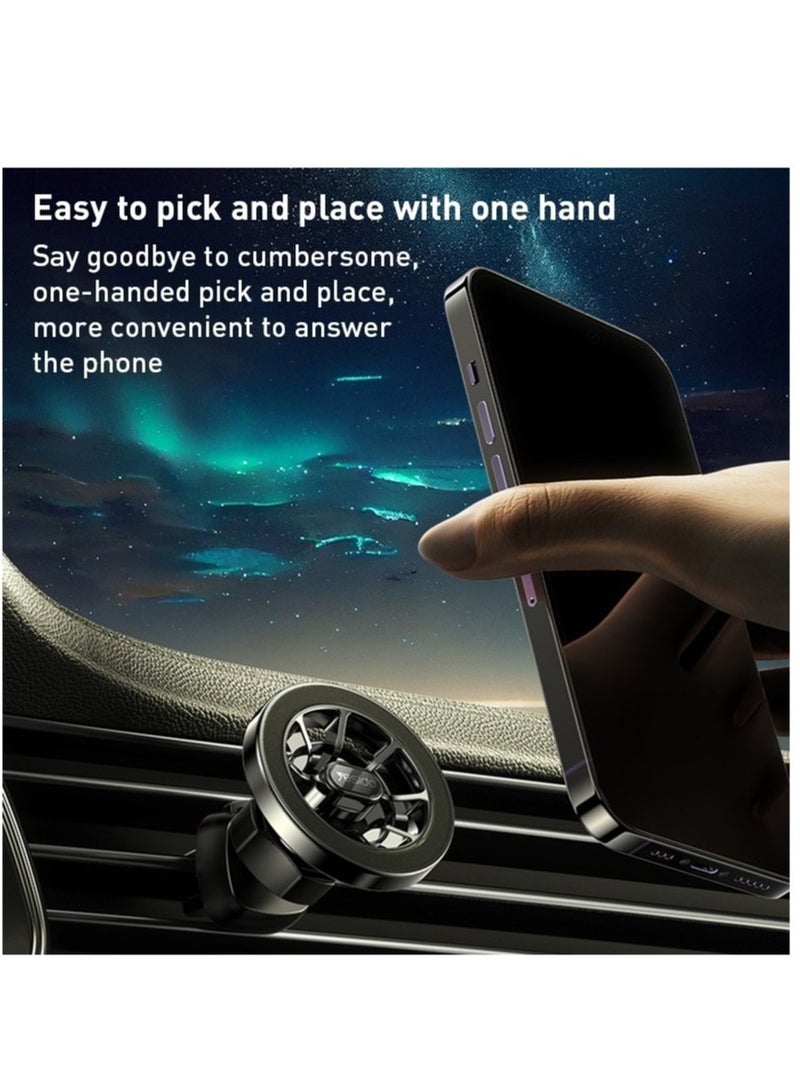 Yesido C158 2 in 1 Magnetic Ring Car Dashboard Air Vent Phone Holder (Black) - Image 4