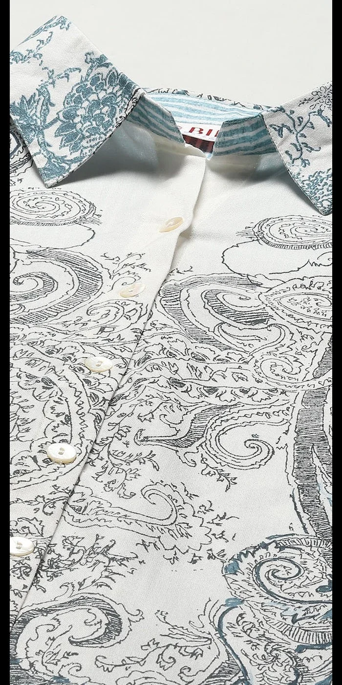 Biba Blue Viscose Straight Kurti