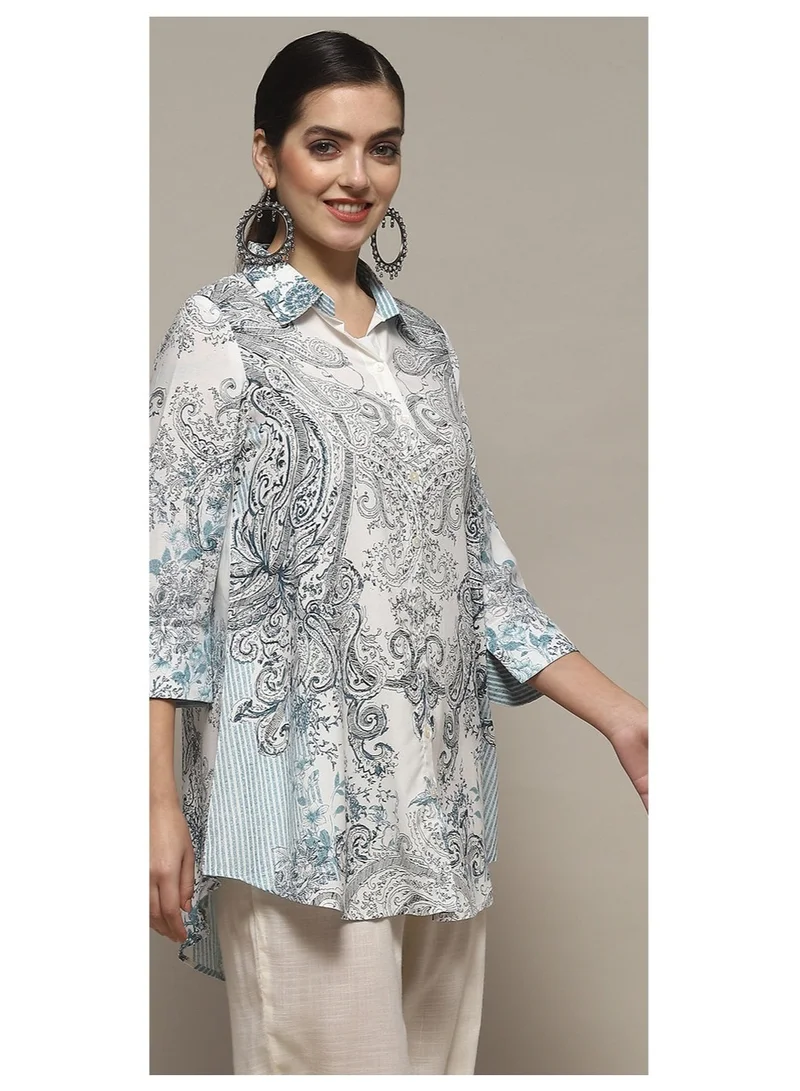 Biba  Blue Viscose Straight Kurti for Women | Best Price UAE