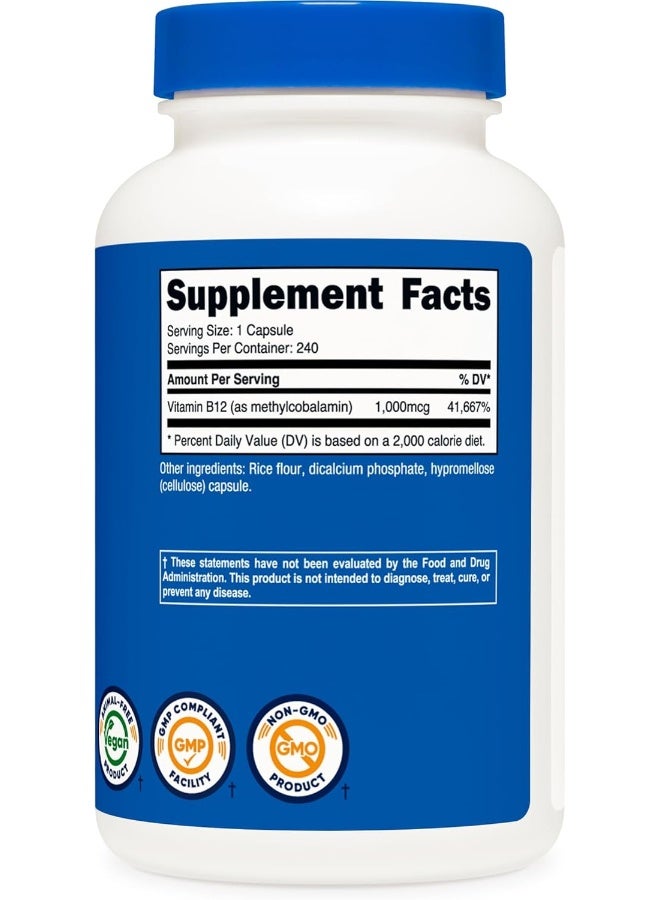Nutricost Vitamin B12 Methylcobalamin 1000mcg Capsules for Adults - Image 4