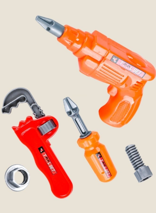 Kids Tool Set Children's Backpack Toys Disassembly And Repair Toys Repair Tool Toy Set Pretend House Toys Suitable For Boys And Girls Gifts Various Tools 22pcs (Orange) - Image 4