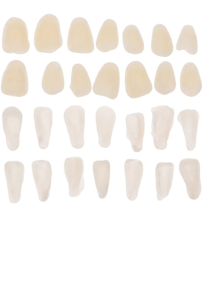 FOMIYES FOMIYES Temporary Crown, 200Pcs Temporary Cap, Dental Acrylic Resin Temporary Crown Veneers Material Temporary Repair Kit Replacements for Missing Broken Fake Teeth Beige  - Image 1