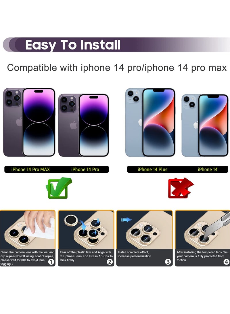 Barakah Camera Lens Protector for iPhone 14 Pro / 14 Pro Max, 9H Tempered Glass Camera Cover Screen Protector - Image 2