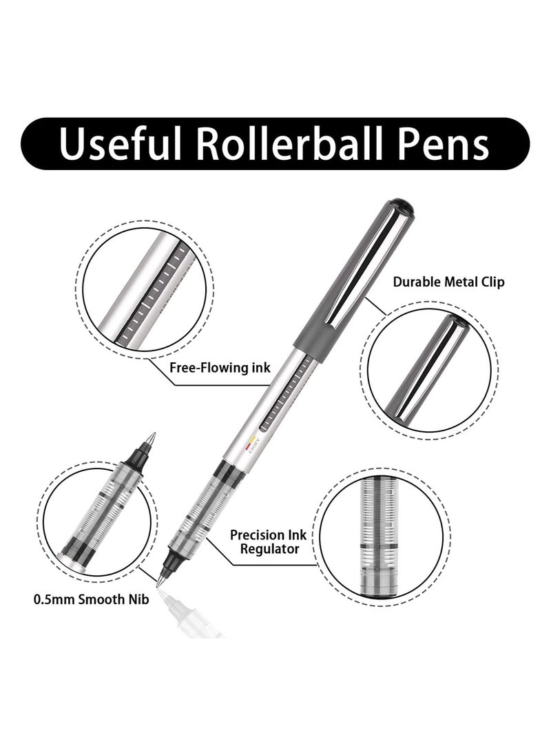 Generic Gel Pens, 12 Pack Writing Pens, Quick-Drying Black Pens Ballpoint, Write Smoothly Pilot Pens, Liquid Ink Rollerball Pen, 0.5mm Ink Pen, Gel Pens For Writing, School, College, Work, Home Office (Black)  - Image 3