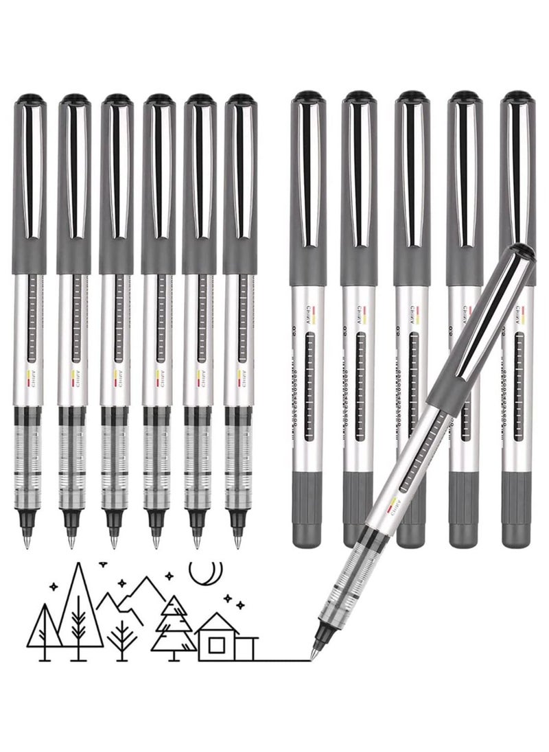 Generic Gel Pens, 12 Pack Writing Pens, Quick-Drying Black Pens Ballpoint, Write Smoothly Pilot Pens, Liquid Ink Rollerball Pen, 0.5mm Ink Pen, Gel Pens For Writing, School, College, Work, Home Office (Black)  - Image 1