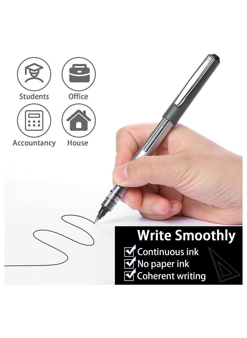 Generic Gel Pens, 12 Pack Writing Pens, Quick-Drying Black Pens Ballpoint, Write Smoothly Pilot Pens, Liquid Ink Rollerball Pen, 0.5mm Ink Pen, Gel Pens For Writing, School, College, Work, Home Office (Black)  - Image 2