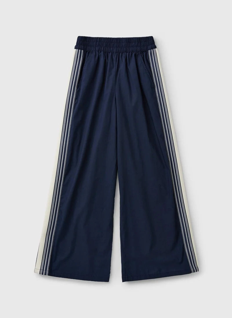 Matalan Girls Navy Side Stripe Track Pants