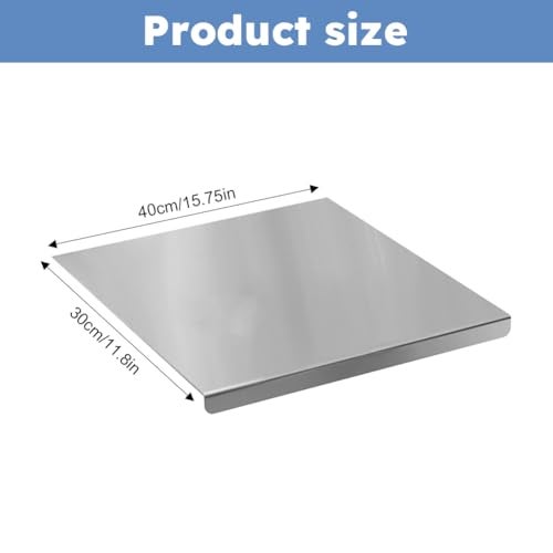 QKDS Stainless Steel Cutting Boards with Lip for Kitchen, Metal Cutting Board over Sink, Non-Slip Stainless Steel Cutting Board Suitable for Meat, Fruits, Vegetables, Bread and Baking(Silver) - Image 2
