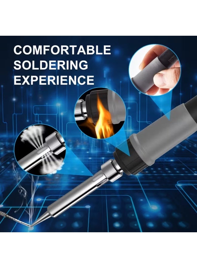Sakina Soldering Iron Kit, 90W Soldering-Iron Gun Kit , Adjustable Temperature, LCD Display, Portable Design, for Electronics Hobbyists, Repair Tools, Jewelry Fixes, Appliance Maintenance - Image 3