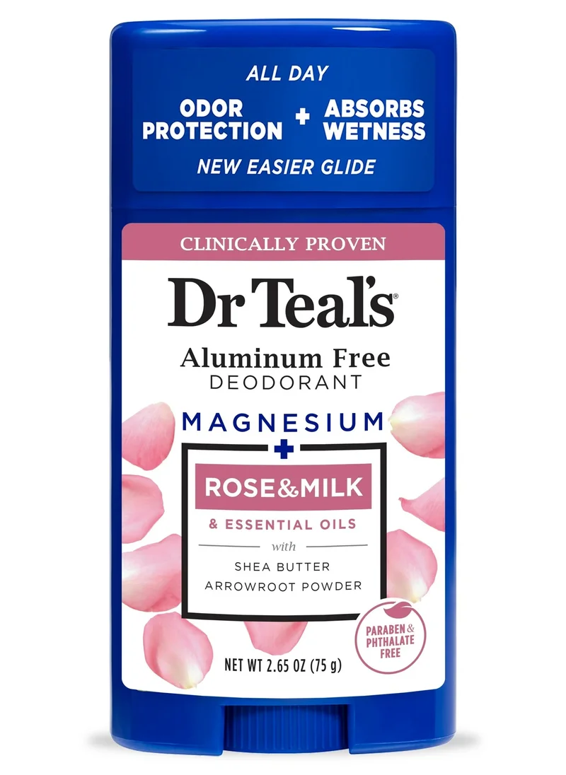 دكتور تيل Dr Teal's Aluminum Free Deodorant Rose & Milk 75G