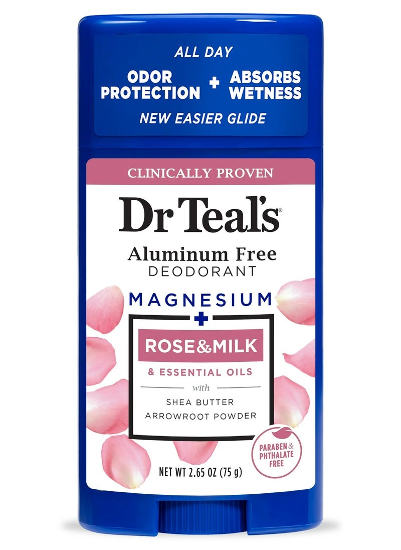 Dr Teal's - Dr Teal's Aluminum Free Deodorant Rose & Milk 75G - Image 1