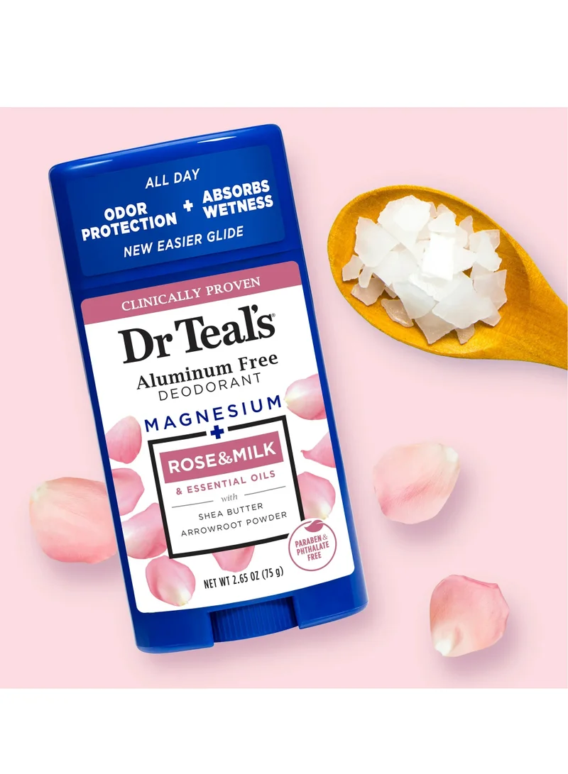Dr Teal's Dr Teal's Aluminum Free Deodorant Rose & Milk 75G