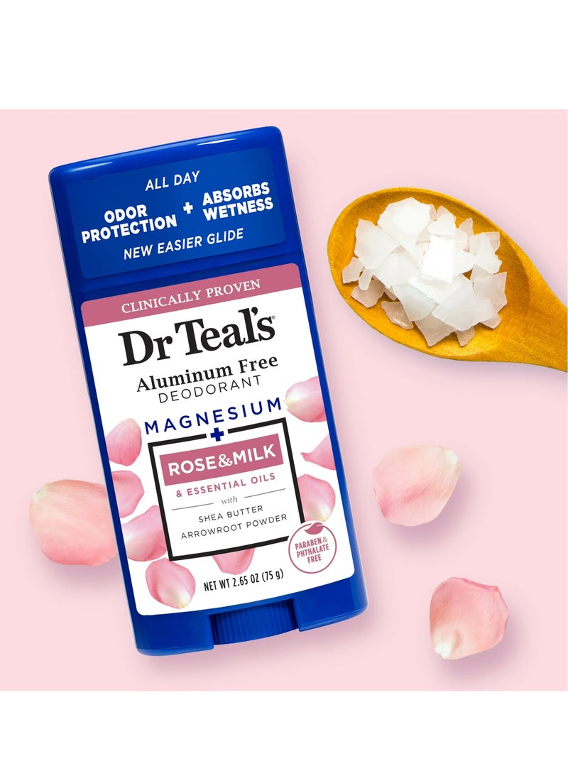 Dr Teal's - Dr Teal's Aluminum Free Deodorant Rose & Milk 75G - Image 1