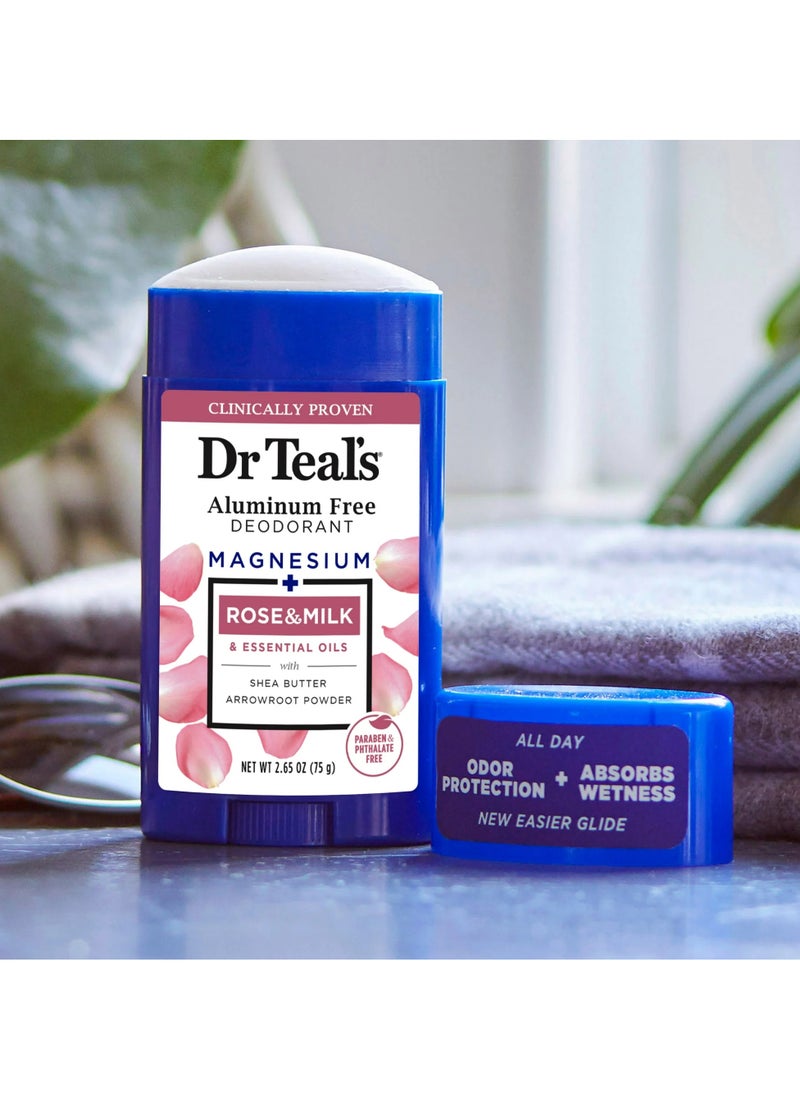 Dr Teal's - Dr Teal's Aluminum Free Deodorant Rose & Milk 75G - Image 1