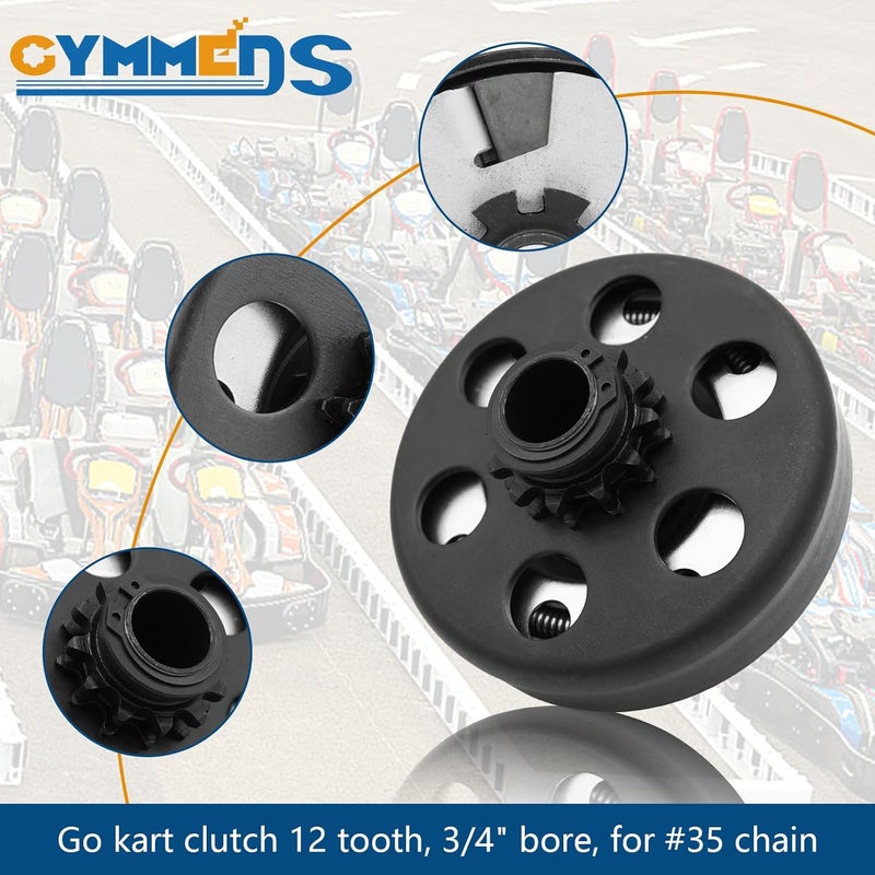 GYMMEDS Go Kart Clutch 3/4" Bore 12 Tooth with #35 Chain for Predator 212 and Honda Engines - Image 4
