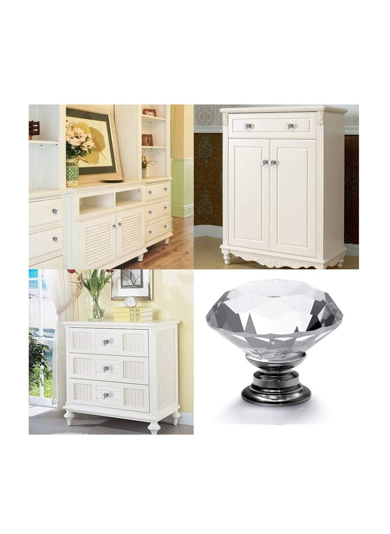 KNP - KNP Crystal Acrylic Knob Cabinet Knobs Drawer Kitchen Cabinets Dresser Cupboard Wardrobe Handles (Clear) 2 pcs - Image 1