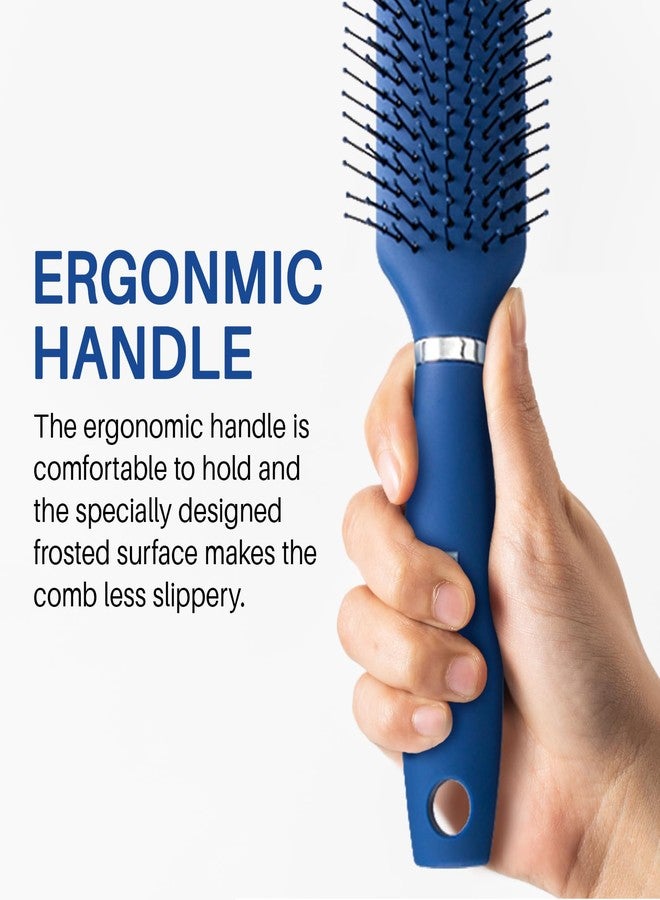 RHOS Hair Brush for Men - Detangler and Styling Brush with Nylon Bristles for Wet and Dry Hair, Massage Function, Suitable for Bangs, Thin, Short, and Thick Hair (1 Pack - Blue) - Image 2