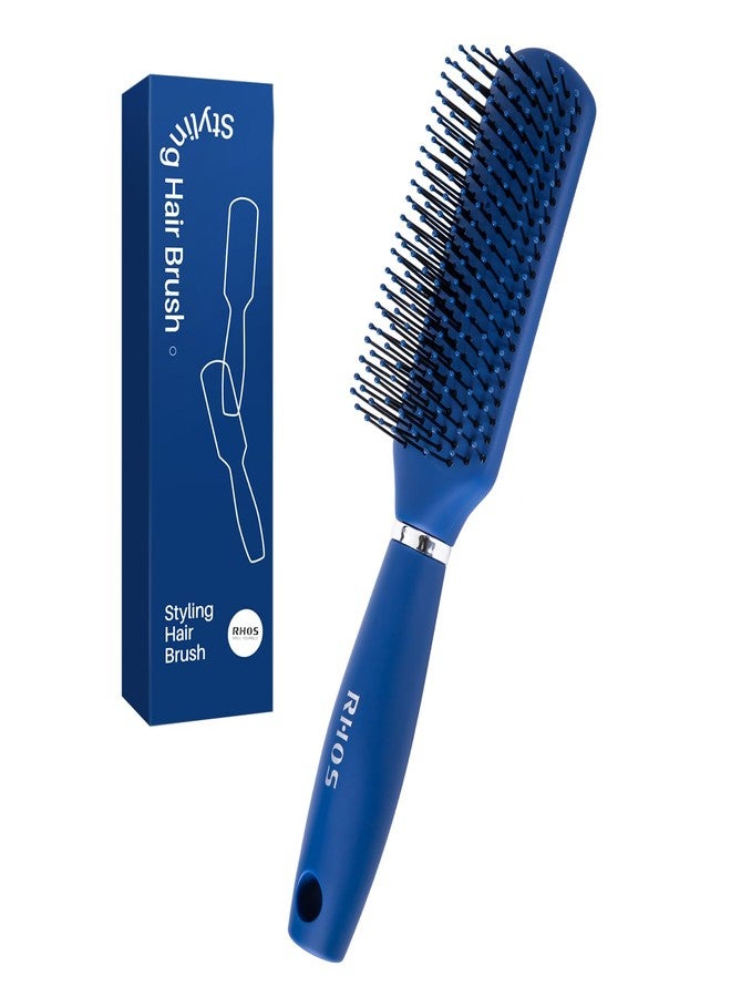 RHOS Hair Brush for Men - Detangler and Styling Brush with Nylon Bristles for Wet and Dry Hair, Massage Function, Suitable for Bangs, Thin, Short, and Thick Hair (1 Pack - Blue) - Image 1