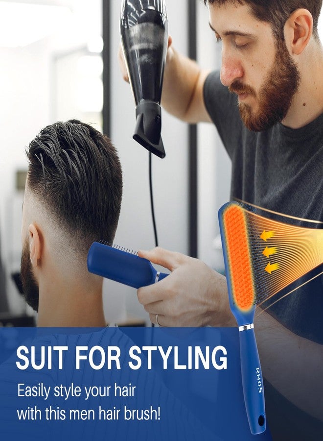 RHOS Hair Brush for Men - Detangler and Styling Brush with Nylon Bristles for Wet and Dry Hair, Massage Function, Suitable for Bangs, Thin, Short, and Thick Hair (1 Pack - Blue) - Image 5