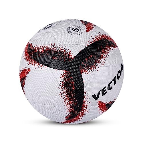 Vector X Neo 2.0 Synthetic Rubber Moulded Indoor/Outdoor Football + Pump with Butyl Bladder, White-Black, Size 5, Suitable for Match and Training for Adults 15+ Years - Image 3