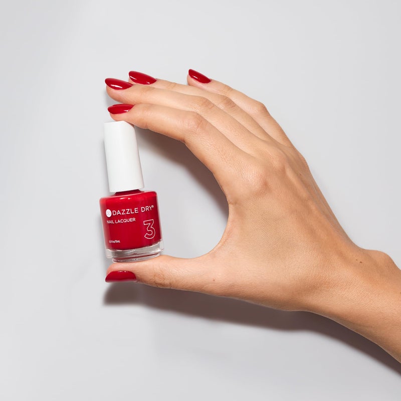 Dazzle Dry Nail Lacquer (Step 3) - Rapid Red - A full coverage classic true red. (0.5 fl oz) - Image 5