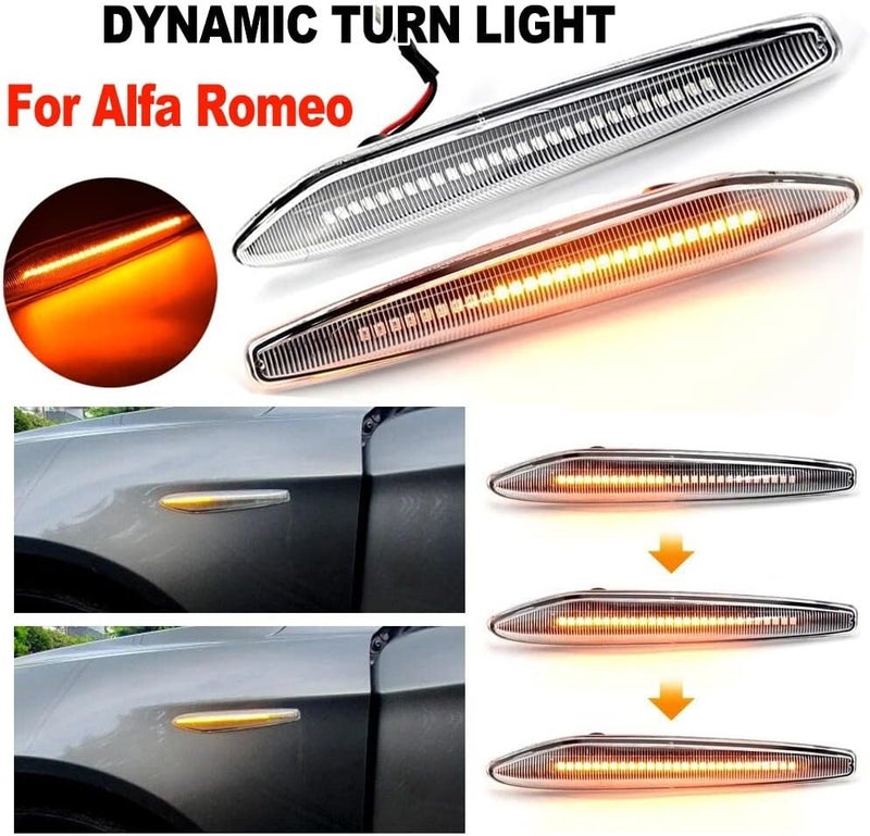 QASULER LED Sequential Turn Signal Light for Alfa Romeo - Image 4