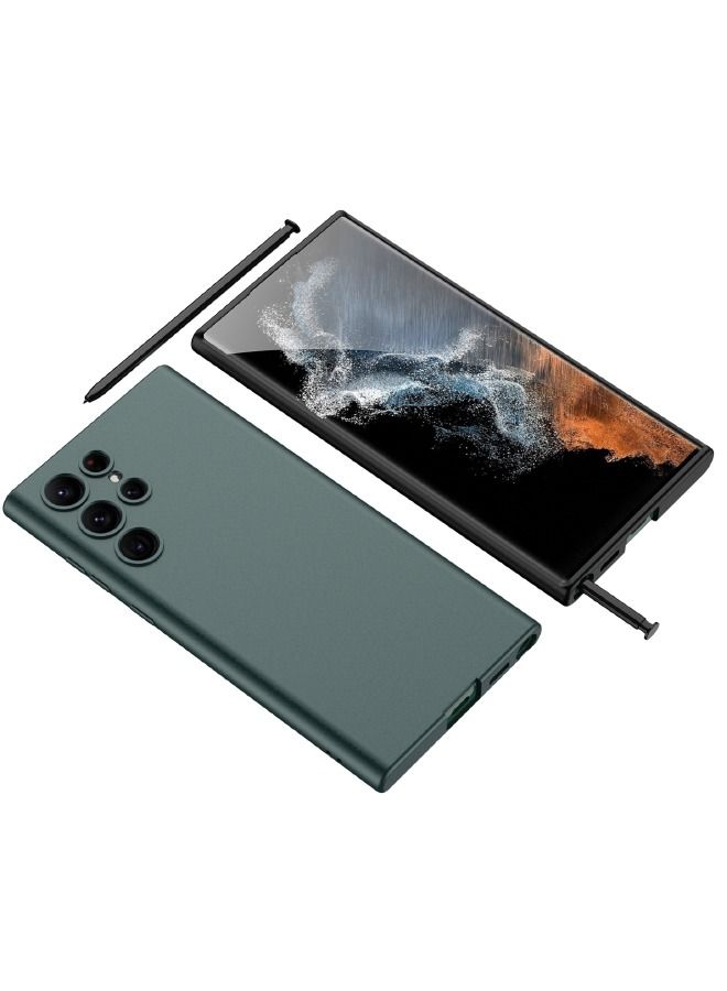 TEAM LUXURY غطاء حماية رقيق من السيليكون السائل لشعور مريح لهاتف سامسونج جالاكسي S23 ألترا، غطاء واقي مقاوم للصدمات بمعيار عسكري، مضاد للصدمات، مضاد للاصفرار، مضاد للخدوش (أخضر) - Image 4